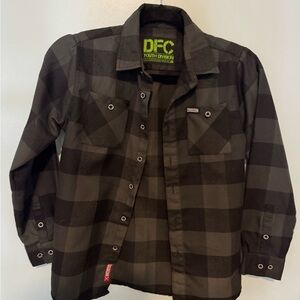 DIXXON Black and Gray Plaid Button Down Shirt